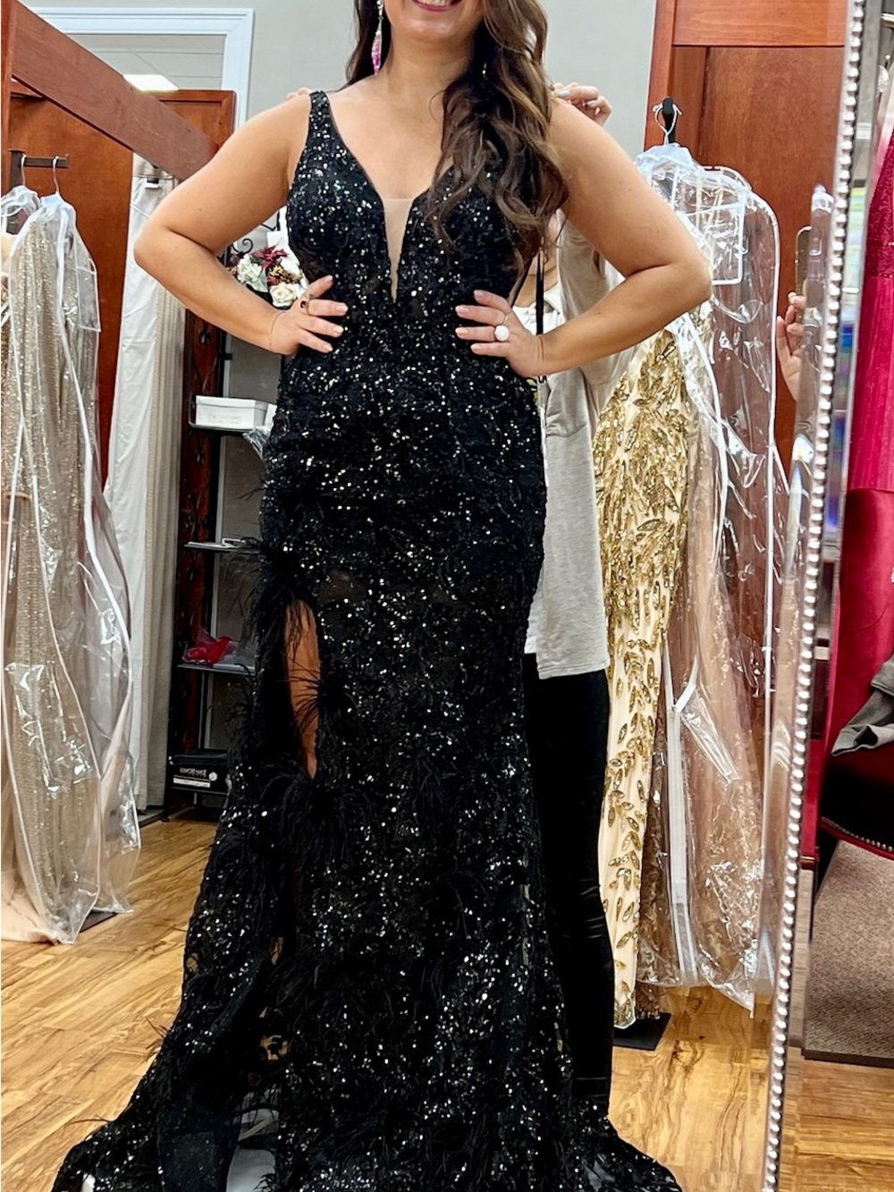 AMARRA Black Prom Dress - Size 8 Elegant Women's Evening Gown